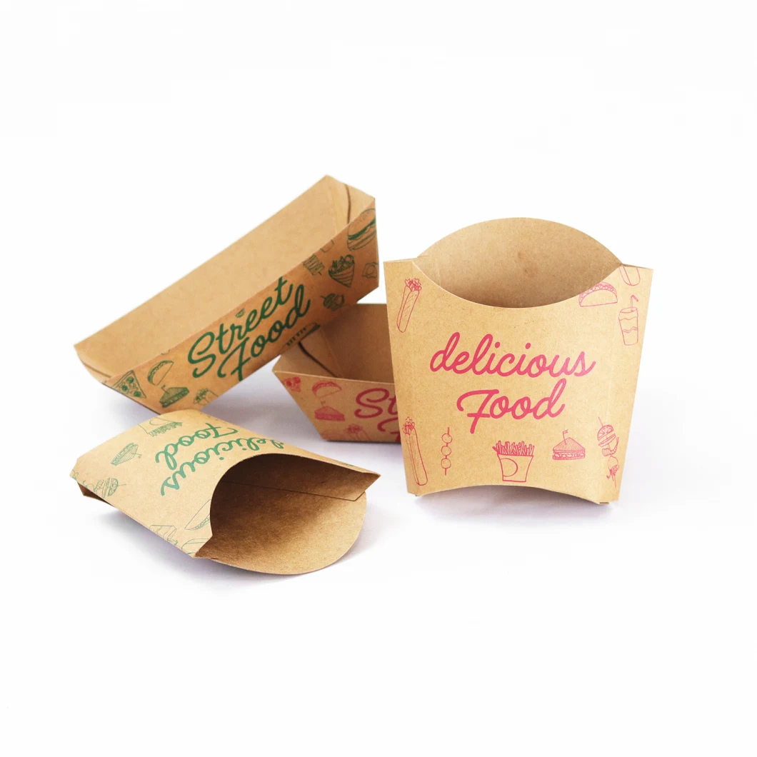 Take Away Packaging Box Food Boat Tray 230GSM Paper Wax Coated Paper 15-20 Days Kraft Paper Box Tray