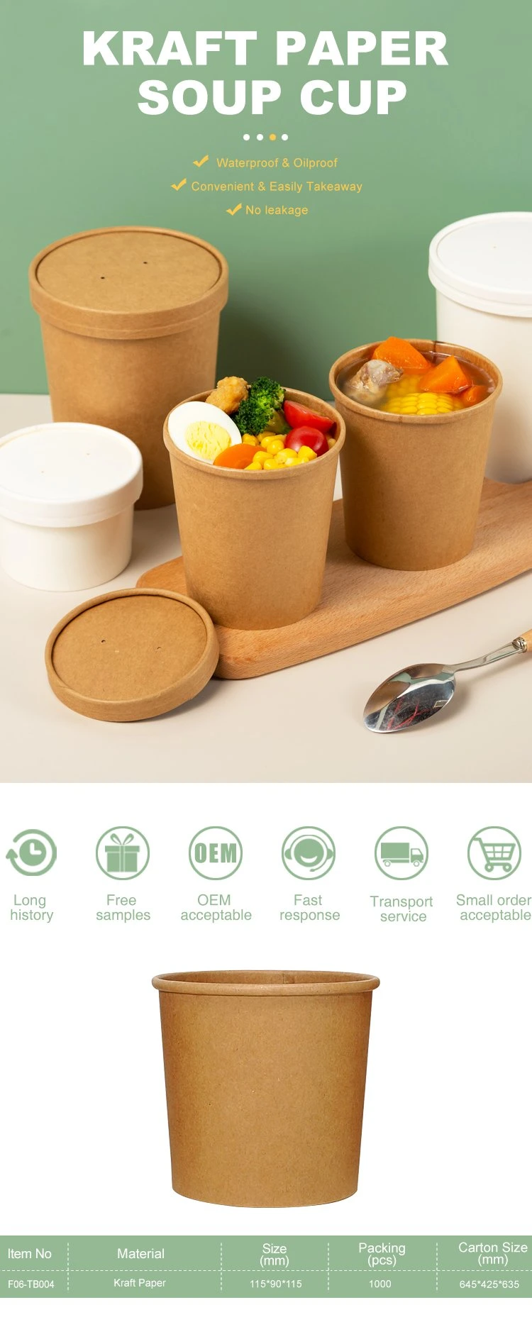 FDA/EU 26oz Coffee Soup Ice Cream Packaging Paper Cup