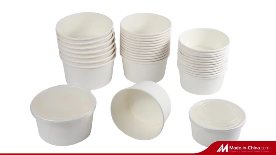 Custom Printing Color 12 Oz 500ml 850ml 1000ml 1300ml Take Away Biodegradable Rounded Disposable Food Container Paper Bowls Set
