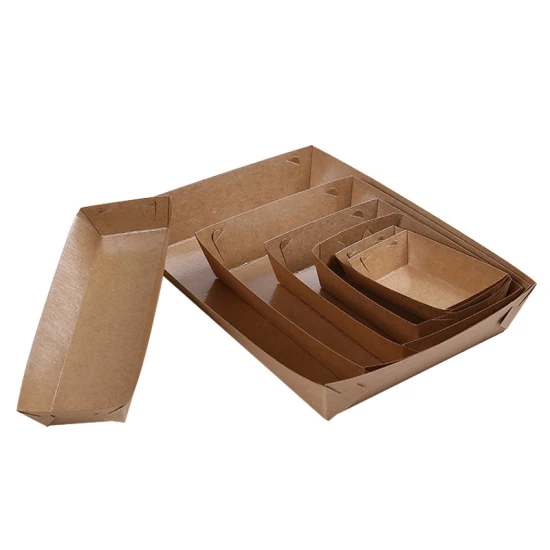 Laminated Material Fried Food Kraft Paper Boat Tray in Australia for Fried Chicken