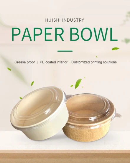 Eco-Friendly Custom Paper Salad Bowl with Lid