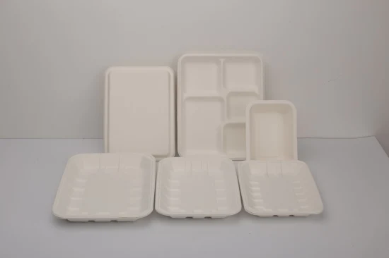 Biodegradable Compostable Sugarcane Bagasse Paper Pulp Tableware Biodegradable Trays