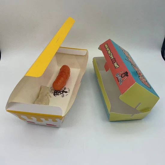 Environment-Friendly Hotdog Kraft Paper Food Trays with Logo