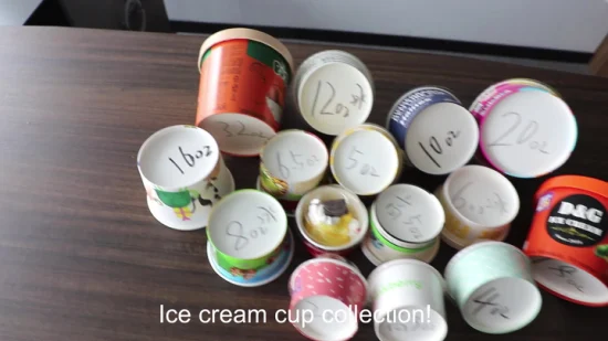 PE Coating Ice Cream Container Paper Cup with Lid