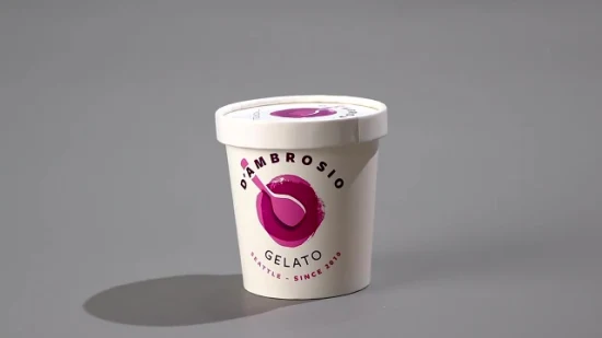 6oz Disposable Ice Cream Paper Cups with Dome Lids or Flat Lids and Spoon