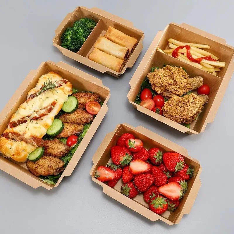 Eco-Friendly Recycleable Kraft Paper Boat Tray for Food