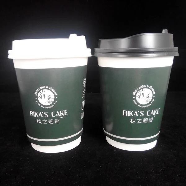 8/12/16/22 Oz Coffee Cups with Lids, Double Wall Paper Coffee Cups, Disposable Double Wall Coffee Paper Cup with Lid